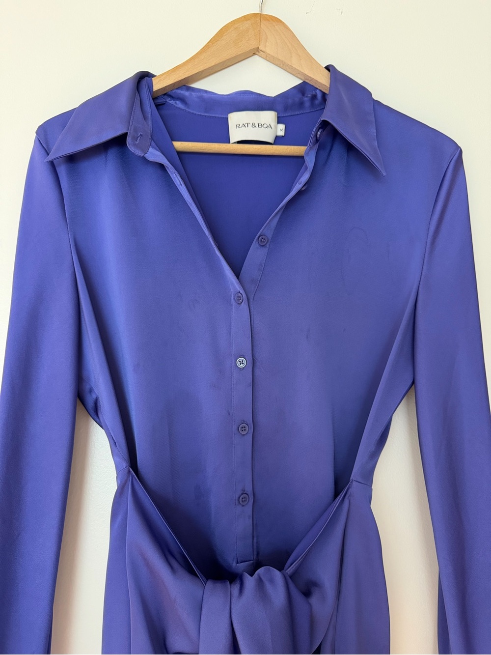 Rat & Boa Violet Button-Down Tie-Waist Blouse - Picture 3 of 5